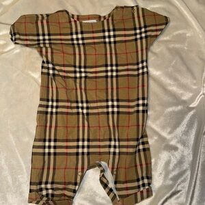 Burberry Tan and Black Checkered Baby Outfit